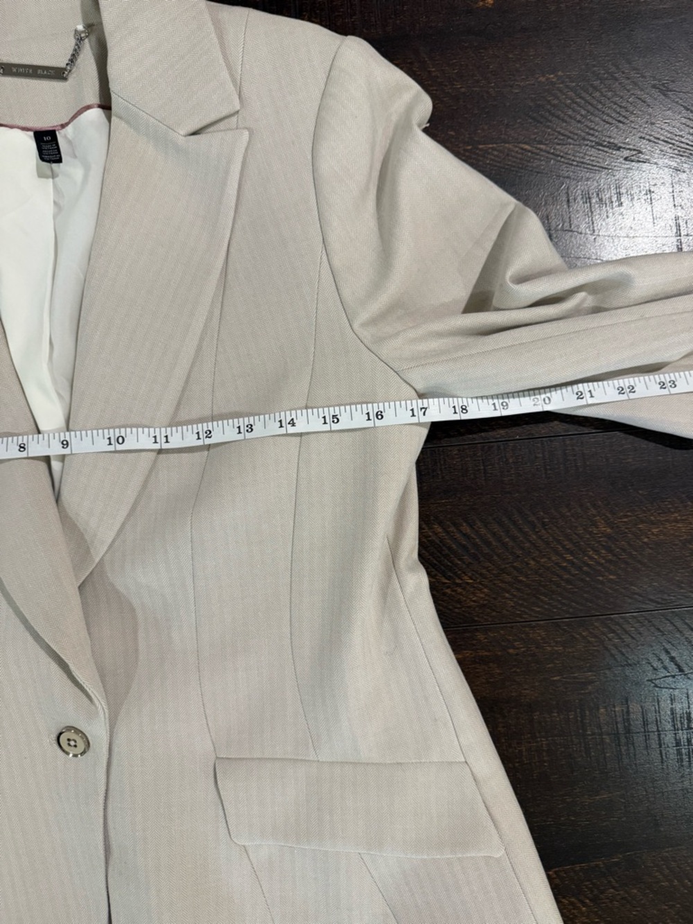 White House Black Market WHBM Ivory Blazer Size 10 Tailored Work Jacket - Picture 8 of 12